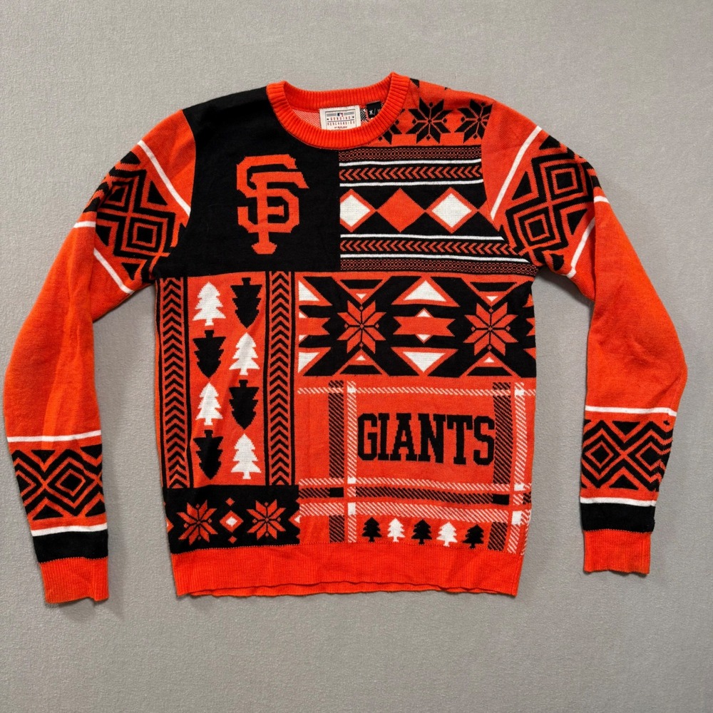 San‎ Francisco Giants MLB Genuine Merchandise Orange Black Sweater Mens Medium